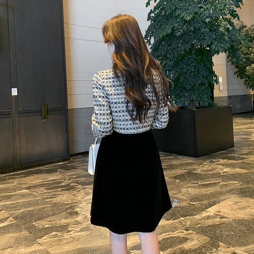 奢姿2025秋冬季新款大码女装气质拼接裙子胖妹妹法式假两件连衣裙9944855177 商品图4