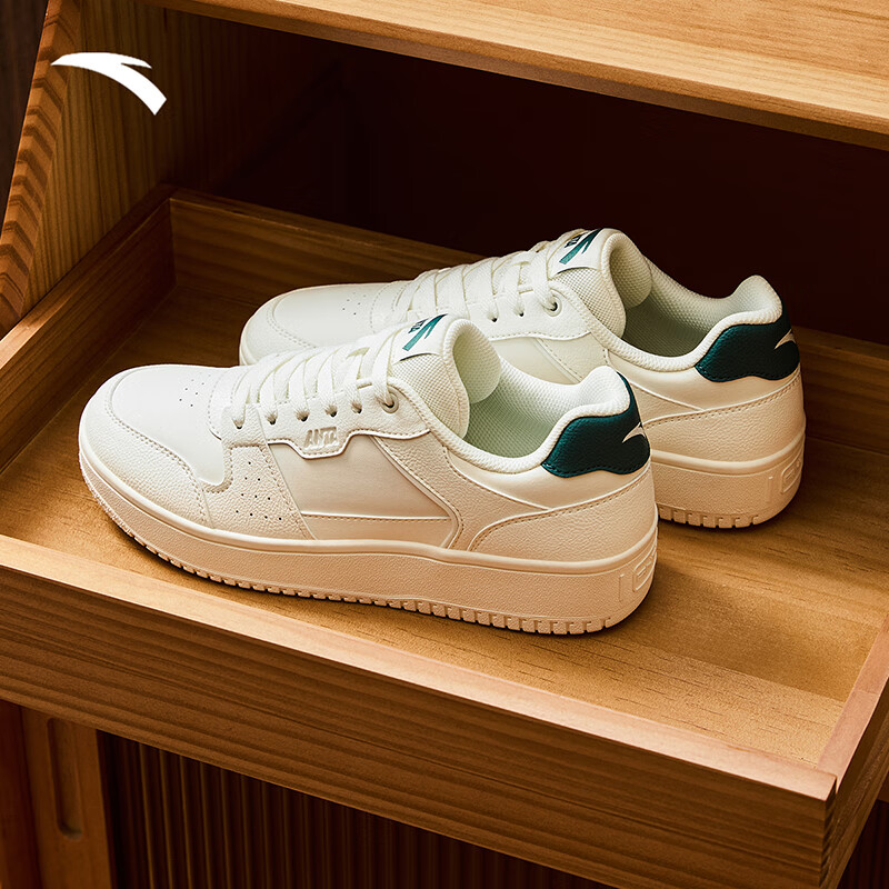 安踏破竹丨板鞋男鞋2024冬季冬季经典百搭小白鞋休闲鞋男112448010