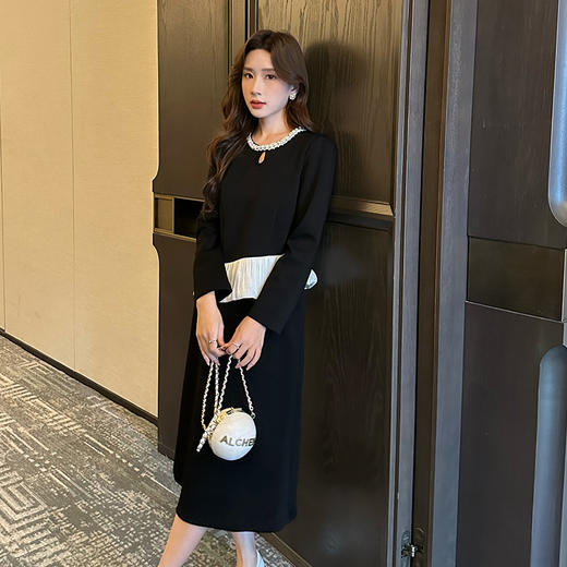 奢姿大码女装2025秋冬减龄镂空两件套胖妹妹荷叶边拼接时尚套装9943991161 商品图1