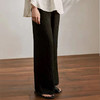 【顺丰包邮】80653 洛诗琳秋季新款高奢设计感褶皱条纹醋酸缎长裤182 商品缩略图1