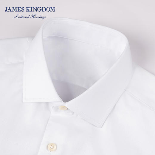 占姆士新品男士高档白色衬衣长袖商务职业正装DP成衣免烫衬衫 商品图3