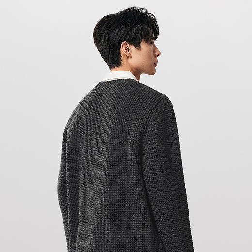 棉仓357826021-宽松版牦牛绒混纺大爆米花圆领毛衣 商品图2