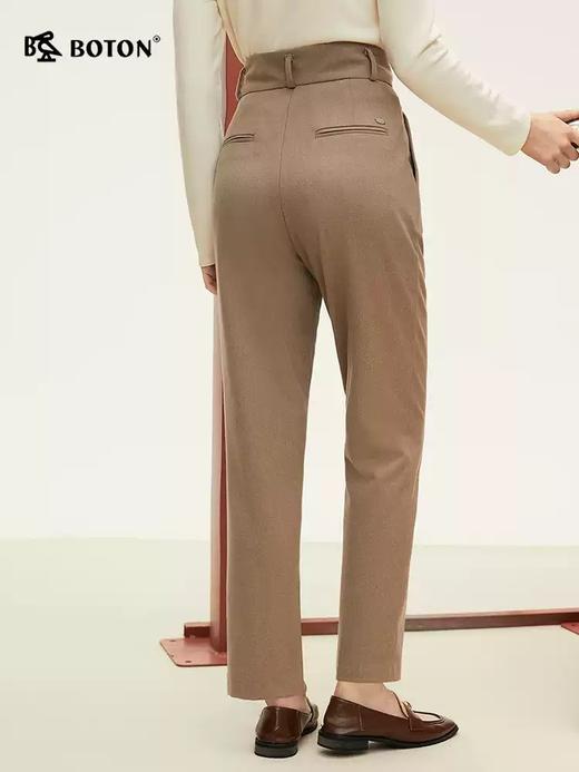 波顿2024年秋季新款女士中高腰直筒修身显瘦休闲裤高端美式长裤子 商品图4
