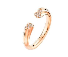 Qeelin麒麟 钻石镶嵌 戒指 男女同款 58号 玫瑰金色