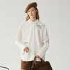 谜底大廓形衬衫女2024冬季新品休闲落肩袖字母刺绣衬衣244MC1691 商品缩略图0