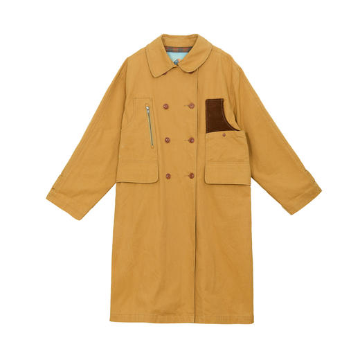 谜底大廓形A型长风衣女2024冬季新品简洁利落大口袋外套244ME1675 商品图4