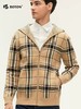 波顿秋冬季卡其蓝格子毛衣卫衣男士连帽高端针织休闲上衣 商品缩略图1