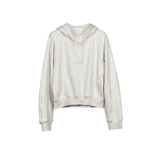 谜底连帽卫衣女2024冬新品休闲风百搭短款宽松时髦上衣244MV1617 商品图4