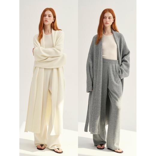 MAISON CECILE重磅织法紧密高克重软糯亲肤浴袍式针织开衫 商品图0