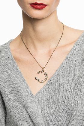 NOIR 几何圆环锆石项链 4163