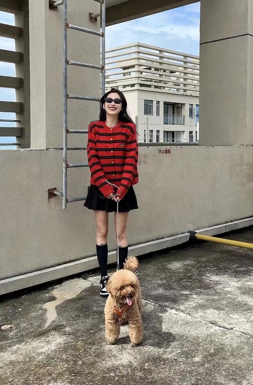 miu家敲好看的红色条纹羊毛毛衣开衫！ 商品图5