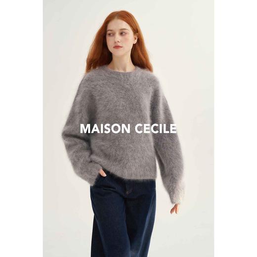 MAISON CECILE浅灰/黑色重磅升级加厚软糯保暖幼年马海毛毛衣 商品图1