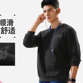 李宁卫衣男子时尚空气层宽松套头圆领健身运动上衣AWDU165