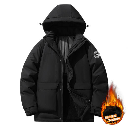 【石墨烯】【可拆卸帽】【新款DXC】大依优型大码羊羔绒连帽棉服保暖棉衣加厚加肥加大上衣男士外套胖子潮款 商品图4