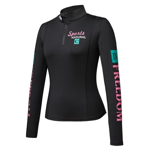 科里芙爆款上新印花立领半胸拉链长袖跑步健身户外运动透气上衣女 商品图3