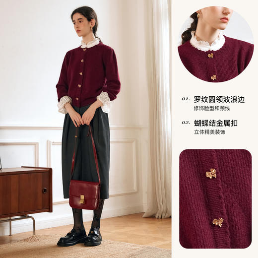 OLrain欧芮儿法式套头毛衣女秋季2024年新款复古慵懒风针织上衣 商品图2