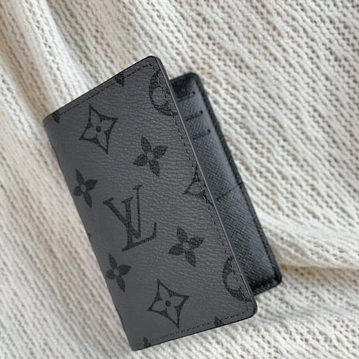 LouIs VUITTON 标志印花短款双折 涂层帆布 钱包 男款 黑色（CB） 商品图3
