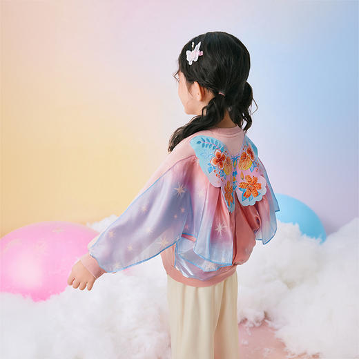 年衣童装女童卫衣长袖早秋新款儿童印花上衣女宝甜美蝴蝶造型T恤 商品图0