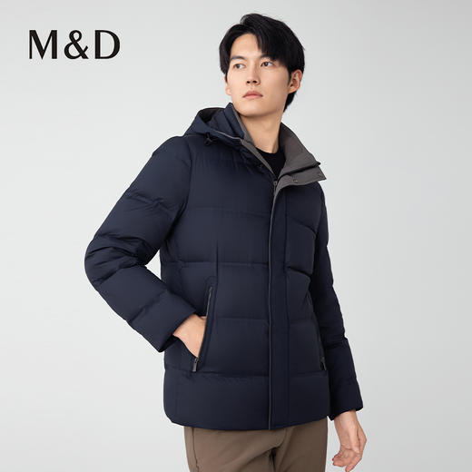 【名盾】立领连帽羽绒服，90%蓬松鸭绒，保暖轻便M0DL25686B 商品图2