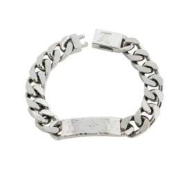 LOUIS VUITTON 花纹雕刻链式古巴链 男女同款