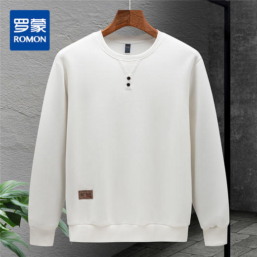 【抗菌 桑蚕丝混纺】罗蒙春秋男装卫衣美式复古男士卫衣高级感卫衣男套头T恤 商品图0