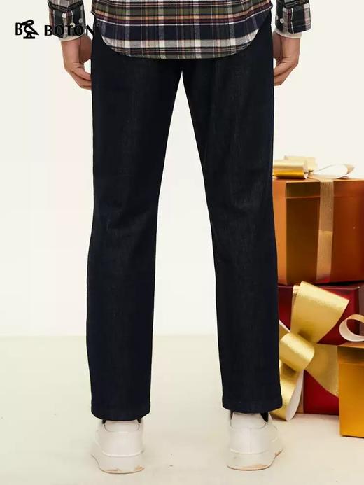 [不褪色]波顿秋季深蓝色直筒男士牛仔裤高端美式休闲裤子 商品图1