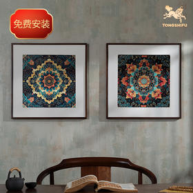 铜师傅 手工錾刻 铜雕画《富贵圆满》客厅玄关沙发背景墙装饰画