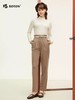 波顿2024年秋季新款女士中高腰直筒修身显瘦休闲裤高端美式长裤子 商品缩略图1
