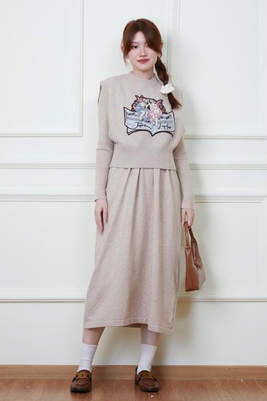 Stay2Weeks 猫咪刺绣马甲连衣裙套装 19099 商品图1
