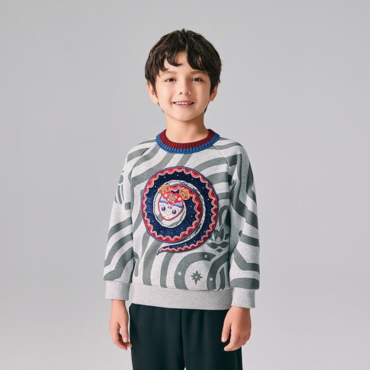 送蛇年抱枕 年衣童装女童卫衣加绒2024冬新款男童套头上衣亲子装N4244484A06 商品图1