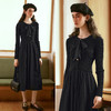 OLrain欧芮儿法式黑色连衣裙女秋季2024年新款小香风收腰A字长裙 商品缩略图1