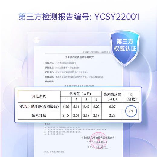 上扬（NVR） 酵素焕白牙膏 沁爽冰柠190g 商品图3