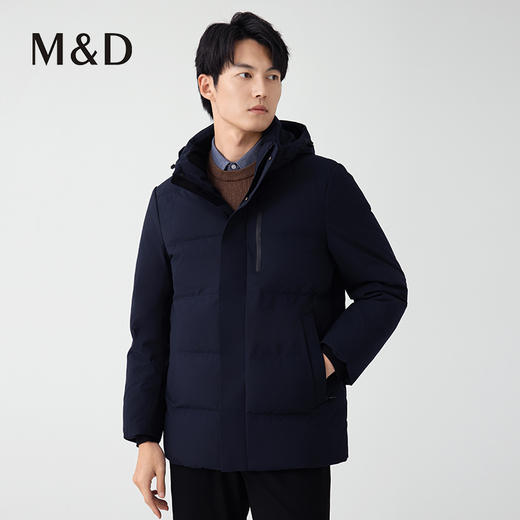 【名盾】立领连帽长款羽绒服，甄选大朵蓬松鸭绒，轻盈保暖M0DL25673B 商品图1