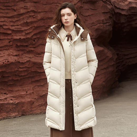 Famecoco范可儿女式长款加厚绗缝羽绒服冬FAB8AH022 商品图0