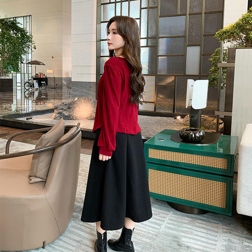 奢姿2024年秋冬新款大码女装减龄气质套装胖妹妹针织衫半裙两件套9944990264 商品图4