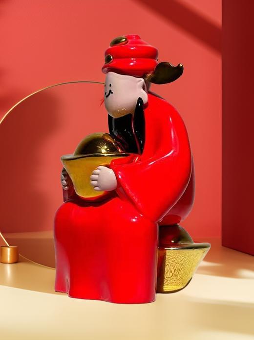 禁止悲伤 抱财神 小众创意礼品潮流艺术品雕塑桌面摆件 商品图2