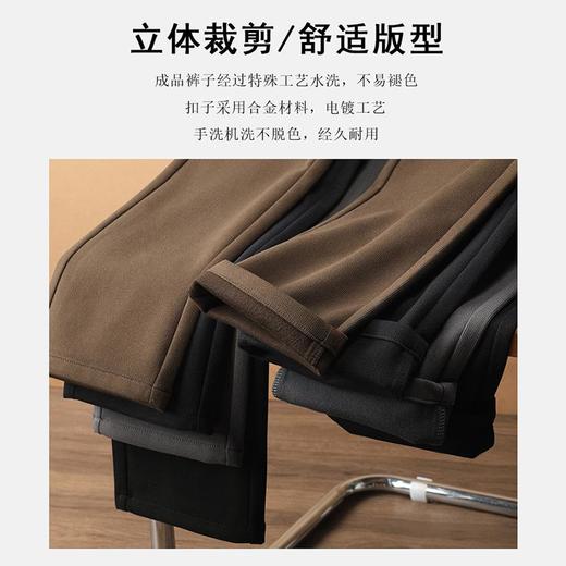 【易打理】圣得西冬季新款保暖毛呢休闲裤日常男款裤子有弹力2462913030 商品图3