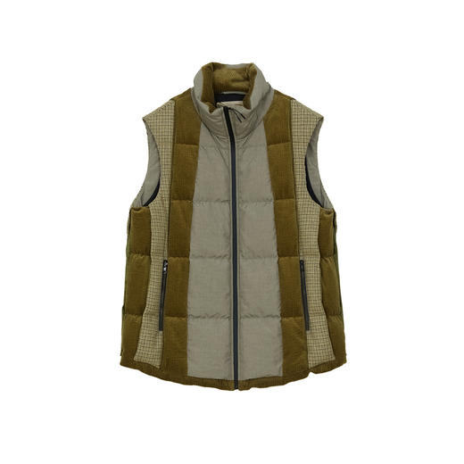 谜底羽绒马夹女2024冬季新品复古风立领拼接感鸭绒马甲244MY1662 商品图4