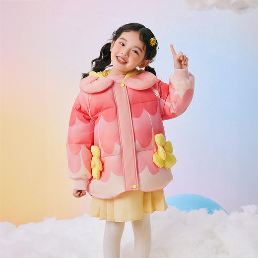 年衣童装儿童羽绒服女童冬装女孩中长款三防保暖甜美造型款外套（送蛇年抱枕）N1244346A15 商品图10