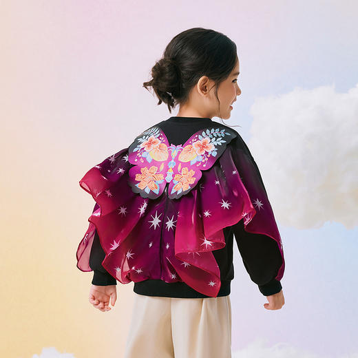 年衣童装女童卫衣长袖早秋新款儿童印花上衣女宝甜美蝴蝶造型T恤 商品图7