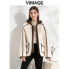 VIMAGE纬漫纪休闲连帽宽松羊毛保暖颗粒绒撞色外套冬季新款VD2403303 商品缩略图0