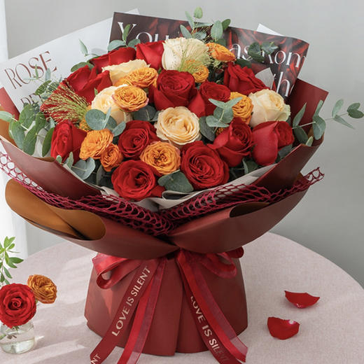 【珍贵的爱】红色主题暖色系高档大花束 商品图0