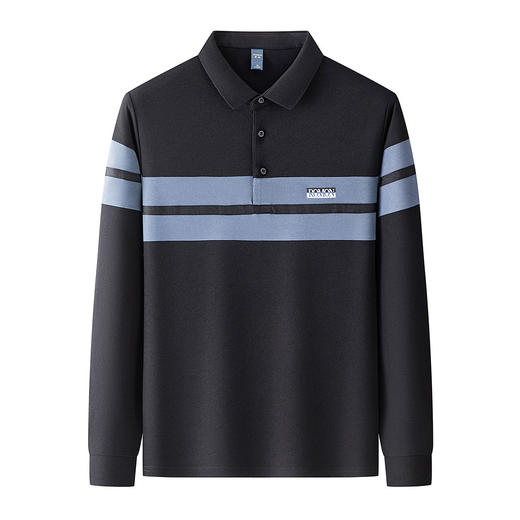 【精美刺绣 棉混纺】罗蒙春秋男装长袖POLO衫男士商务休闲内搭撞色刺绣POLO衫长袖翻领T恤 商品图6