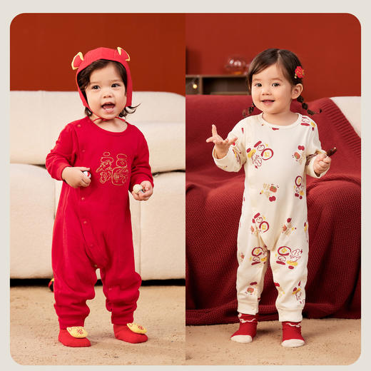 【新年季】迷你巴拉男女宝宝纯棉连体衣婴儿亲肤透气打底爬服 商品图2