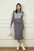 LNNNS 灰色条纹收腰设计针织连衣裙 19086 商品缩略图0