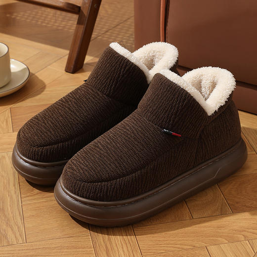 【中老年人高帮棉鞋】冬季厚底加绒加厚全包跟棉鞋 纯色耐脏老人老棉鞋 商品图8