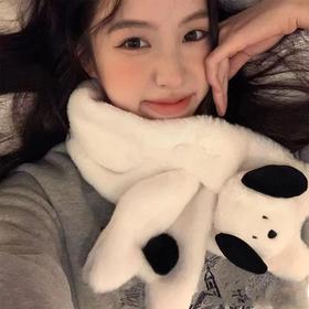 【百搭又保暖！防风又时尚】新款卡通毛绒围巾秋冬保暖百搭纯色熊猫毛绒保暖围脖女加厚防风，让你轻松战胜寒冷！ry