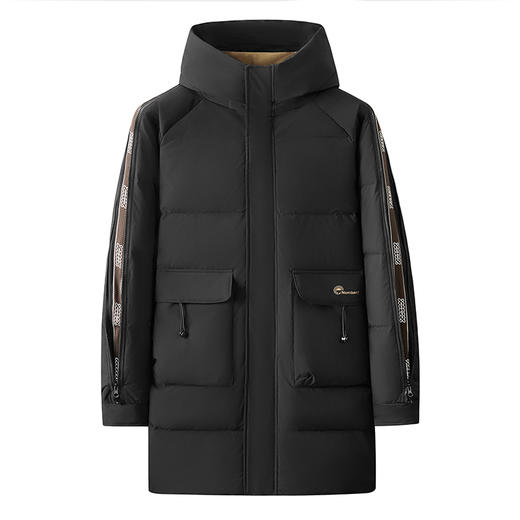 【特大码】【新款DX】大依优型大码连帽羽绒服90白鸭绒中长款保暖加厚加肥加大上衣男士外套胖子 商品图3