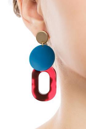 HAYES 几何图案叠加耳环 4336