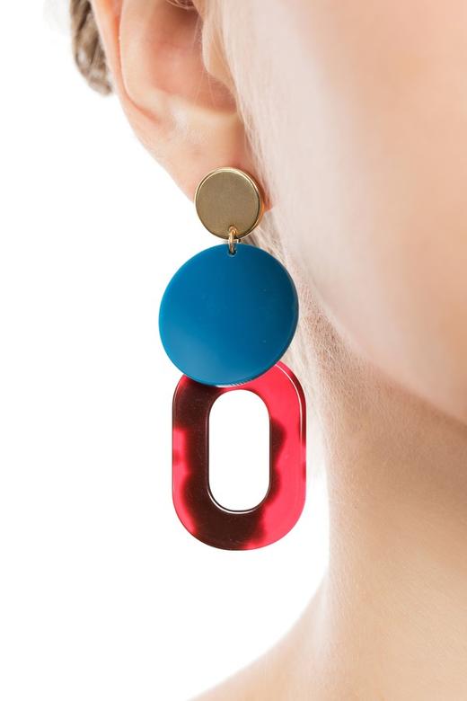 HAYES 几何图案叠加耳环 4336 商品图0